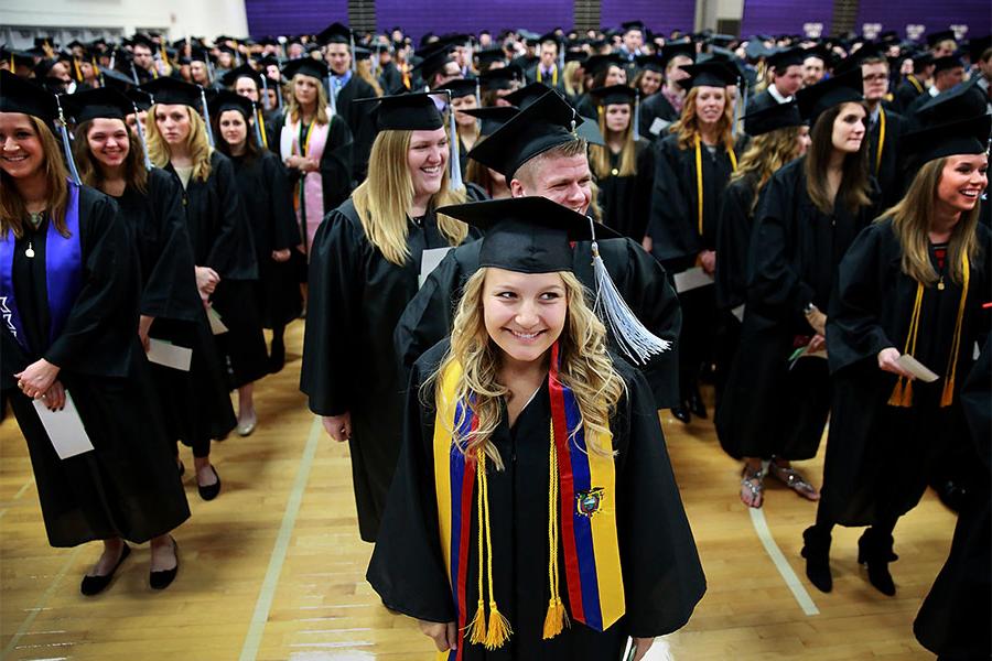 Early childhood student at graduation ceremony