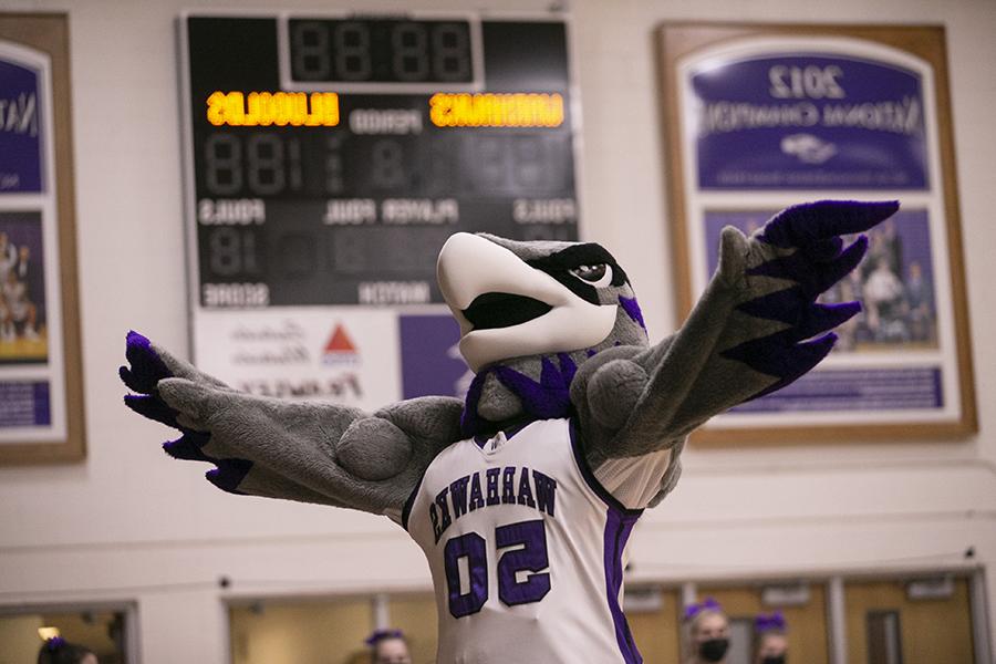 Willie Warhawk spreads his wings on the basketball court.